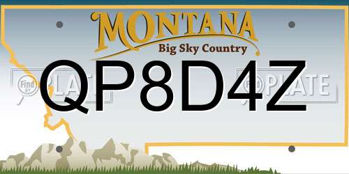 QP8D4Z Montana License Plate