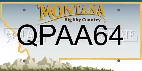 QPAA64 Montana License Plate