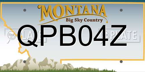 QPB04Z Montana License Plate
