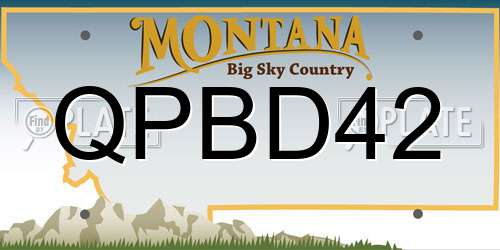 QPBD42 Montana License Plate