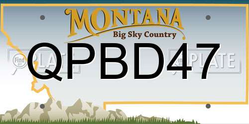QPBD47 Montana License Plate