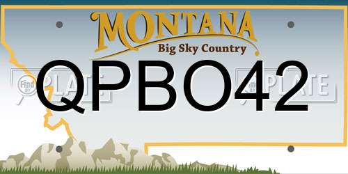 QPBO42 Montana License Plate