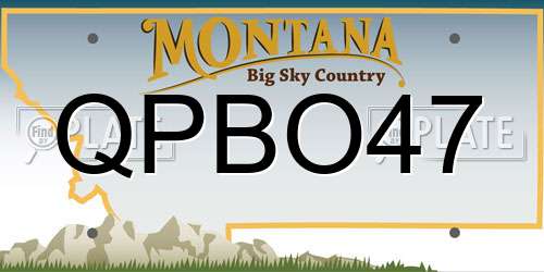 QPBO47 Montana License Plate