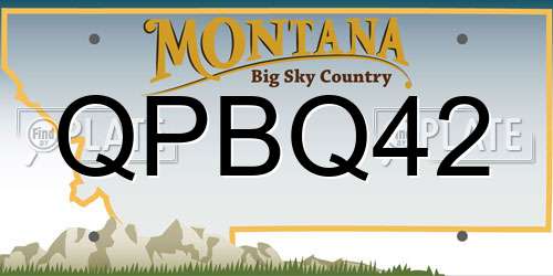 QPBQ42 Montana License Plate