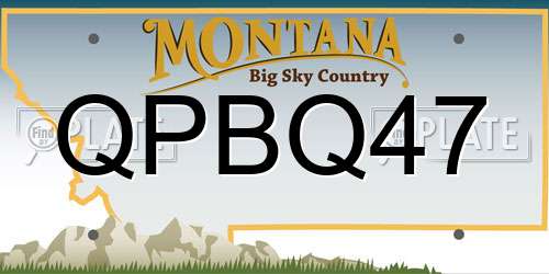 QPBQ47 Montana License Plate
