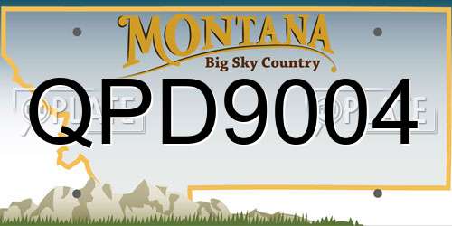 QPD9004 Montana License Plate