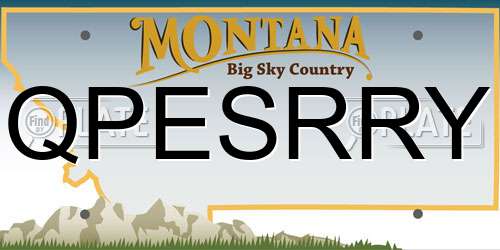 QPESRRY Montana License Plate
