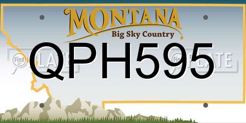 QPH595 Montana License Plate