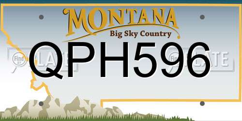 QPH596 Montana License Plate