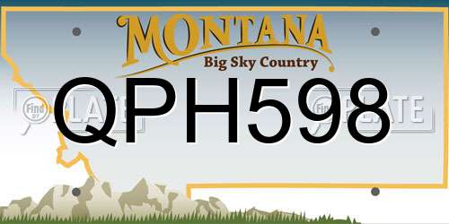 QPH598 Montana License Plate