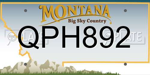 QPH892 Montana License Plate