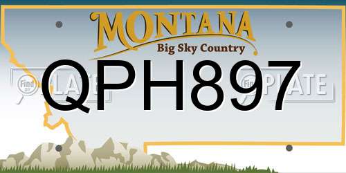QPH897 Montana License Plate