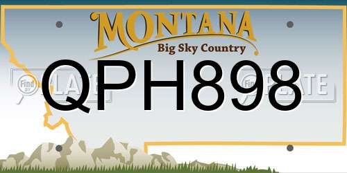 QPH898 Montana License Plate