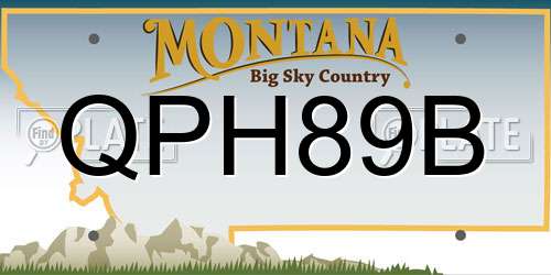 QPH89B Montana License Plate