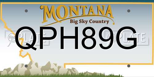 QPH89G Montana License Plate