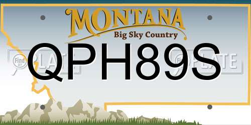 QPH89S Montana License Plate