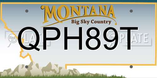 QPH89T Montana License Plate