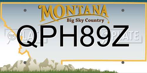 QPH89Z Montana License Plate