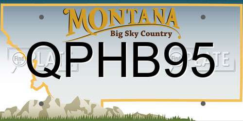 QPHB95 Montana License Plate