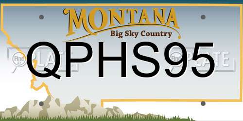 QPHS95 Montana License Plate