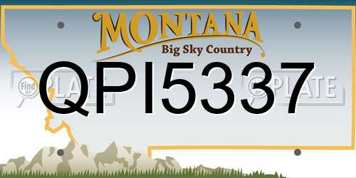 QPI5337 Montana License Plate