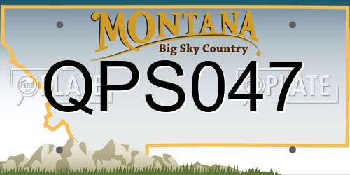 QPS047 Montana License Plate