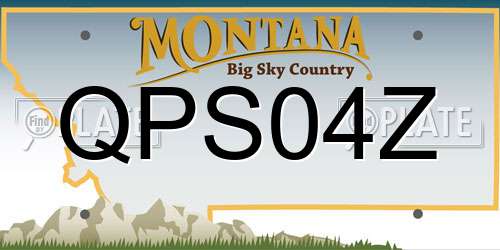 QPS04Z Montana License Plate