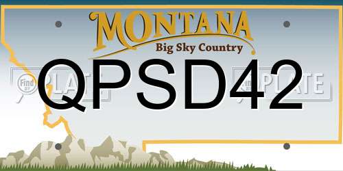 QPSD42 Montana License Plate