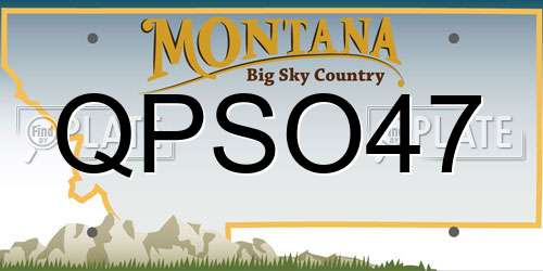 QPSO47 Montana License Plate