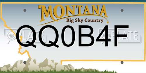 QQ0B4F Montana License Plate