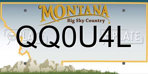 QQ0U4L Montana License Plate