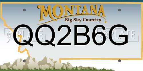 QQ2B6G Montana License Plate