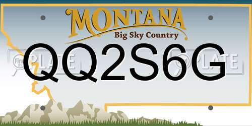 QQ2S6G Montana License Plate