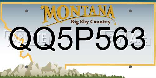 QQ5P563 Montana License Plate