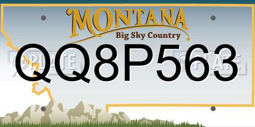 QQ8P563 Montana License Plate
