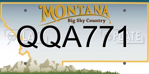 QQA771 Montana License Plate
