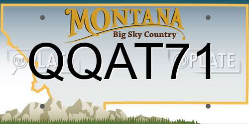 QQAT71 Montana License Plate