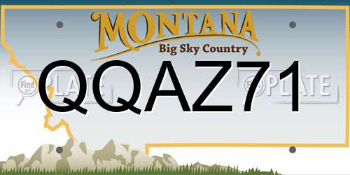 QQAZ71 Montana License Plate