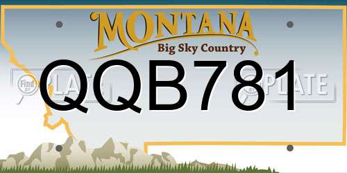 QQB781 Montana License Plate