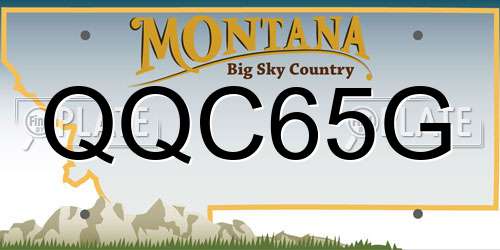 QQC65G Montana License Plate