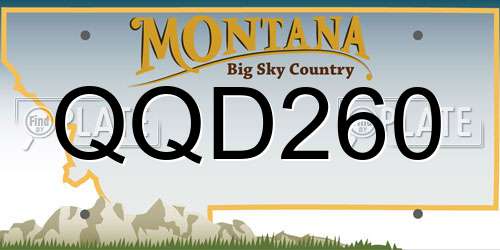 QQD260 Montana License Plate