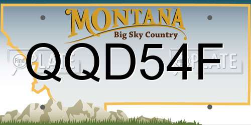 QQD54F Montana License Plate