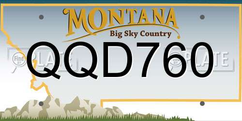 QQD760 Montana License Plate