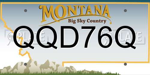 QQD76Q Montana License Plate