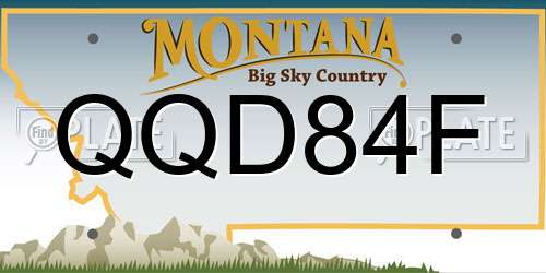 QQD84F Montana License Plate