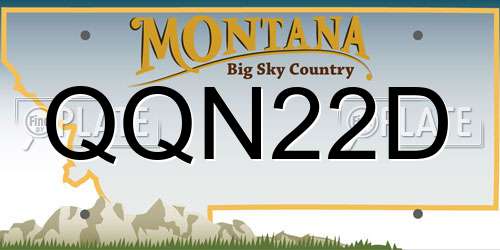 QQN22D Montana License Plate