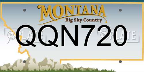 QQN720 Montana License Plate