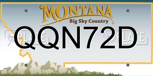 QQN72D Montana License Plate