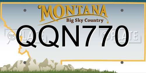 QQN770 Montana License Plate