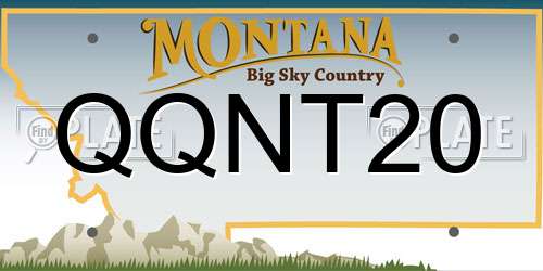 QQNT20 Montana License Plate